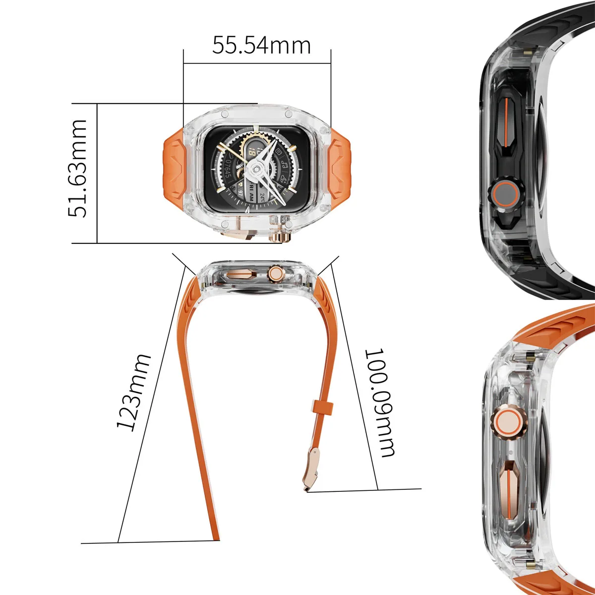 Band Case for Apple Watch Series 10 42 46mm Bracelet for Iwatch Ultra 9 7 8 6 5 4  40 41 44 45mm Wristband Sport TPU Strap Cover
