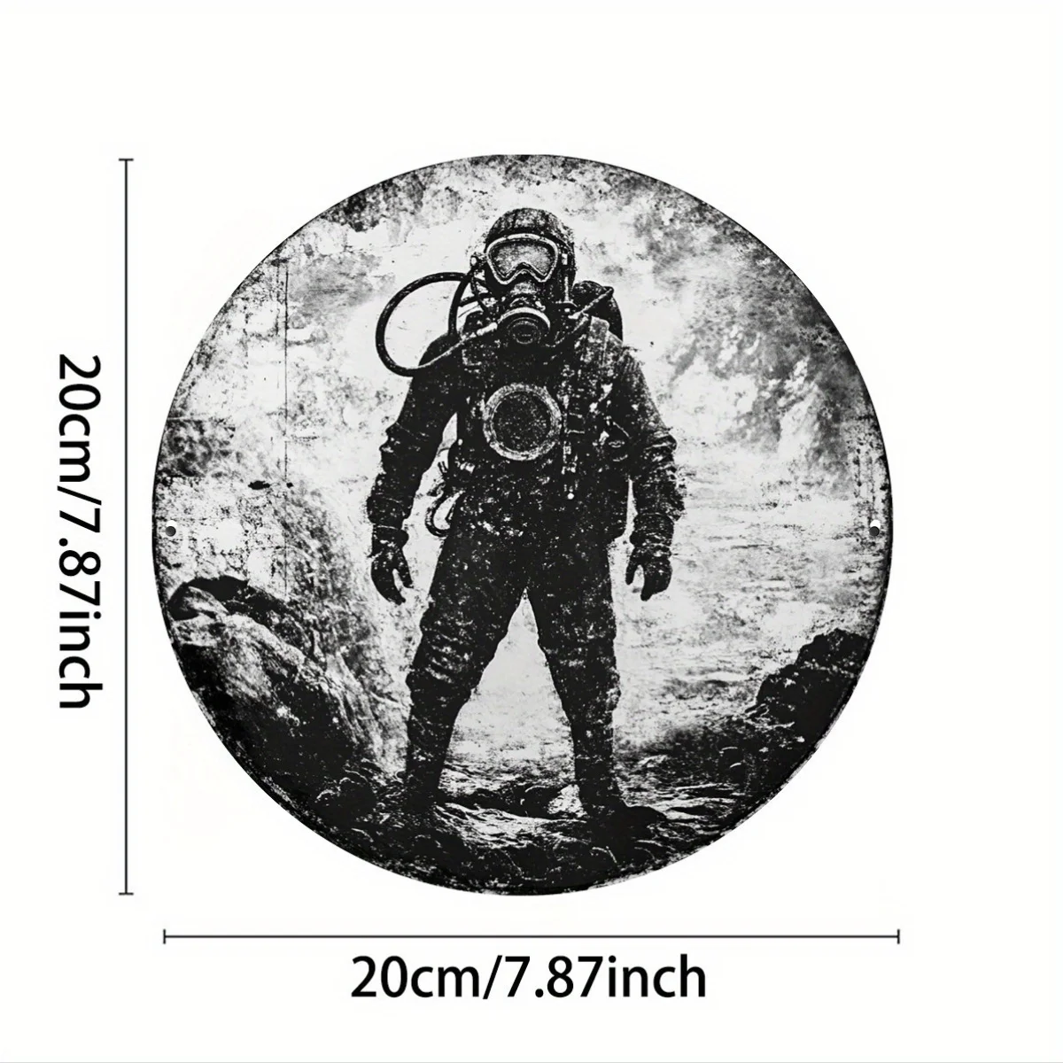 علامة منقوشة من رقائق الألومنيوم مستوحاة من الطراز العتيق، ديكور فني جداري معدني مقاس 8 × 8 بوصة للمرآب وغرفة المعيشة - غوص غوص ريترو S #2