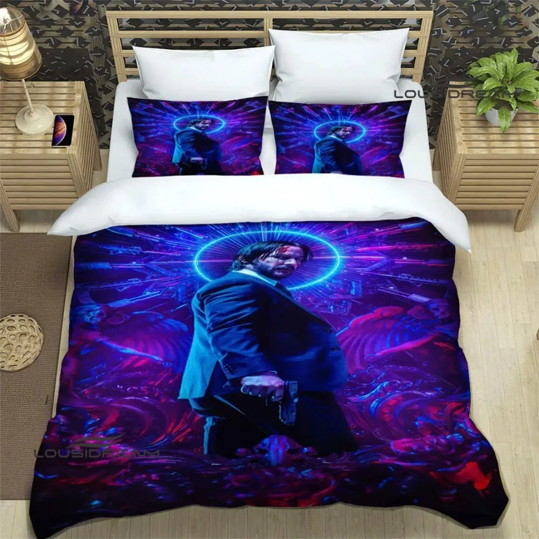 John Wick Duvet Cover Bed Set Movie John Wick printed Bedding Sets Quilt Cover Pillowcase Comforter king Queen Size