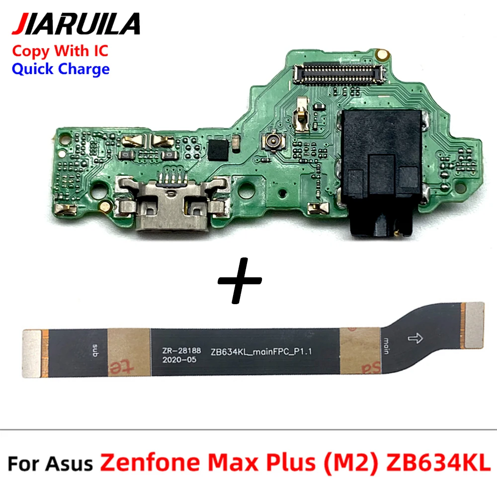 Tested For Asus Zenfone Max Plus (M2) ZB634KL A001D USB Charging Dock Jack Plug Socket Port Connector + Motherboard Flex Cable