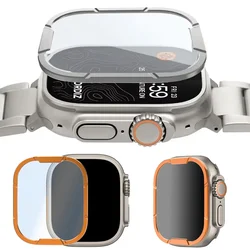 Tempered Glass+Metal Bumper for Apple Watch Ultra 3 2 1 49mm Screen Protector Bezel Anti-Scratch IWatch Ultra 49MM Accessorie