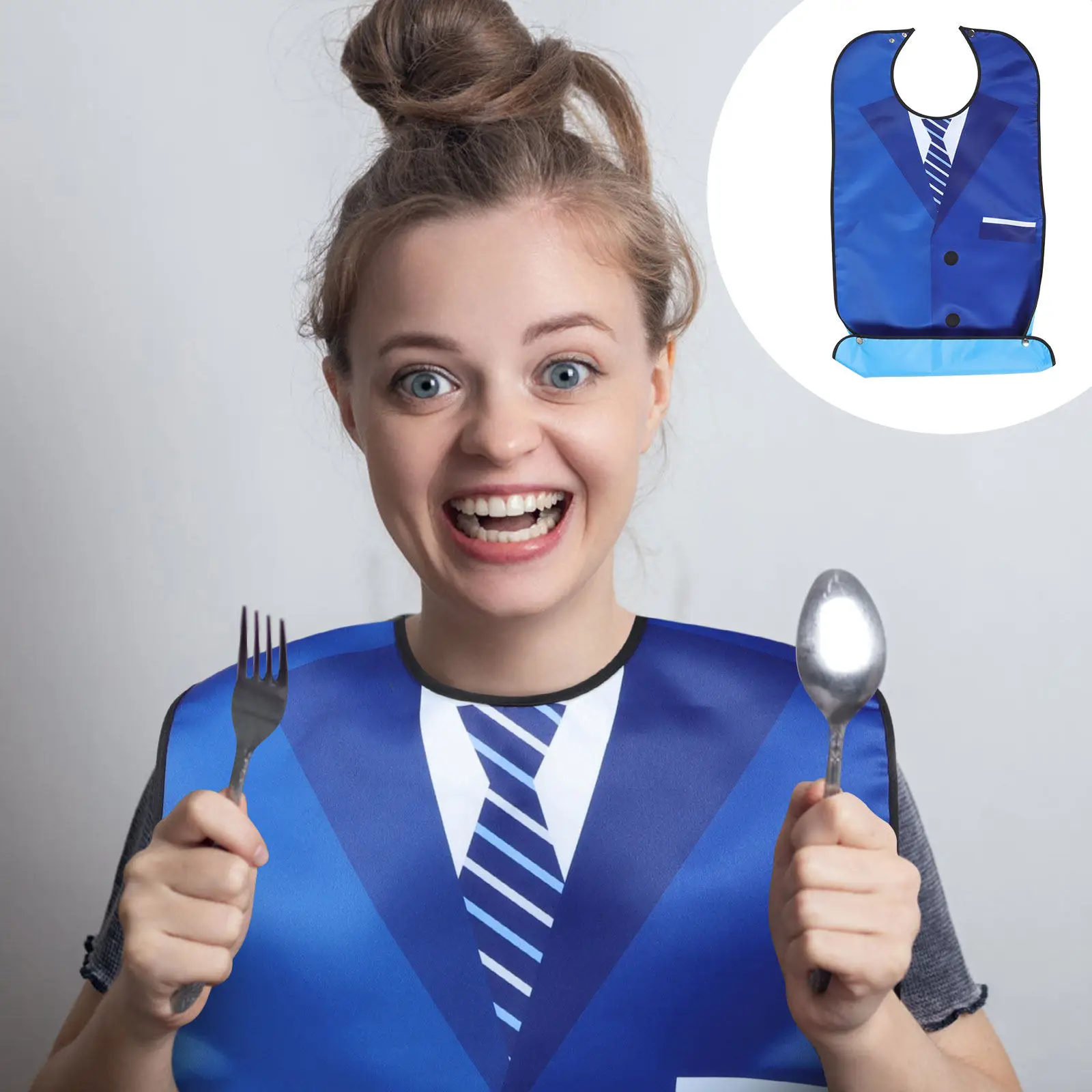 Elderly Bib Waterproof Adult Bib Soft Comfortable Washable Foldable Lightweight Easy Carry Reusable Eating Accessory Household