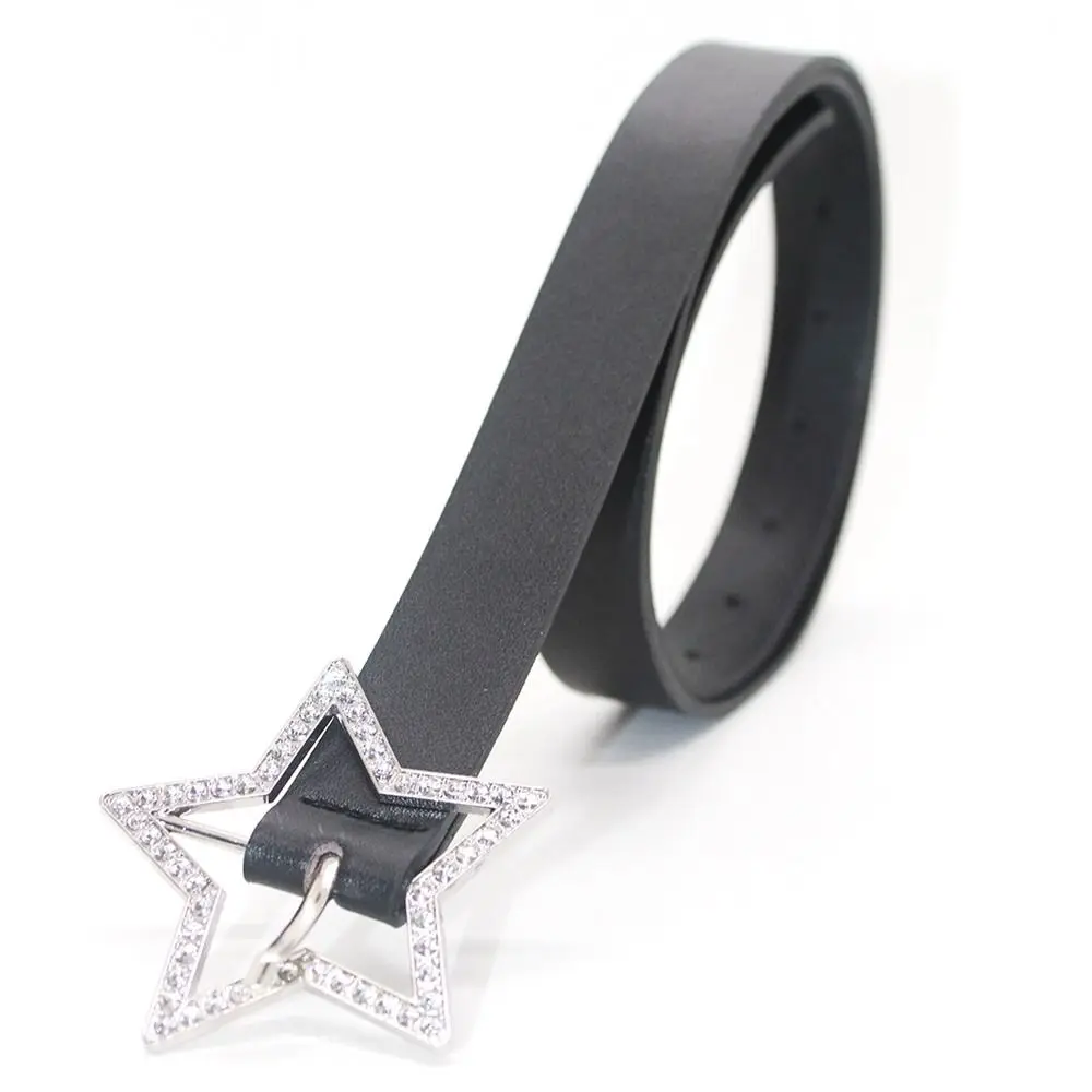 Belt Five Pointed Star Y2k Waist Strap Alloy PU Leather Women Waist Belt Star Buckle Belt Adjustable Waistband Corset Belt