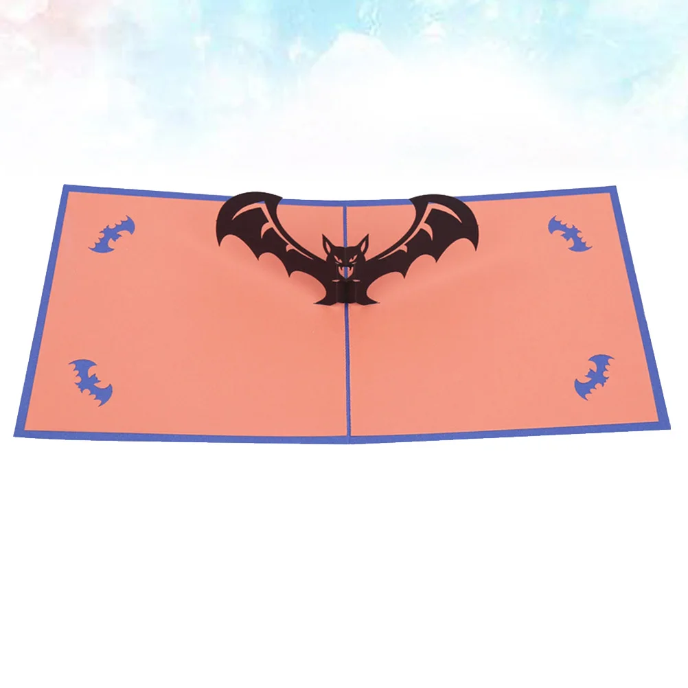 

3D Bat -Up Halloween Greeting Card Creative Paper Craft Blank Space Birthday Holiday Gift Festival Card