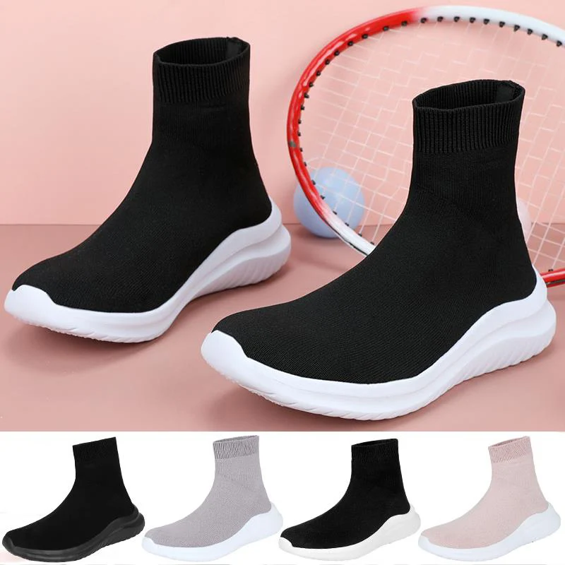 

Кроссовки-носки женские/мужские высокие, Повседневные Дышащие, сетчатые, без шнуровки, для бега и прогулок, яркость 36-45