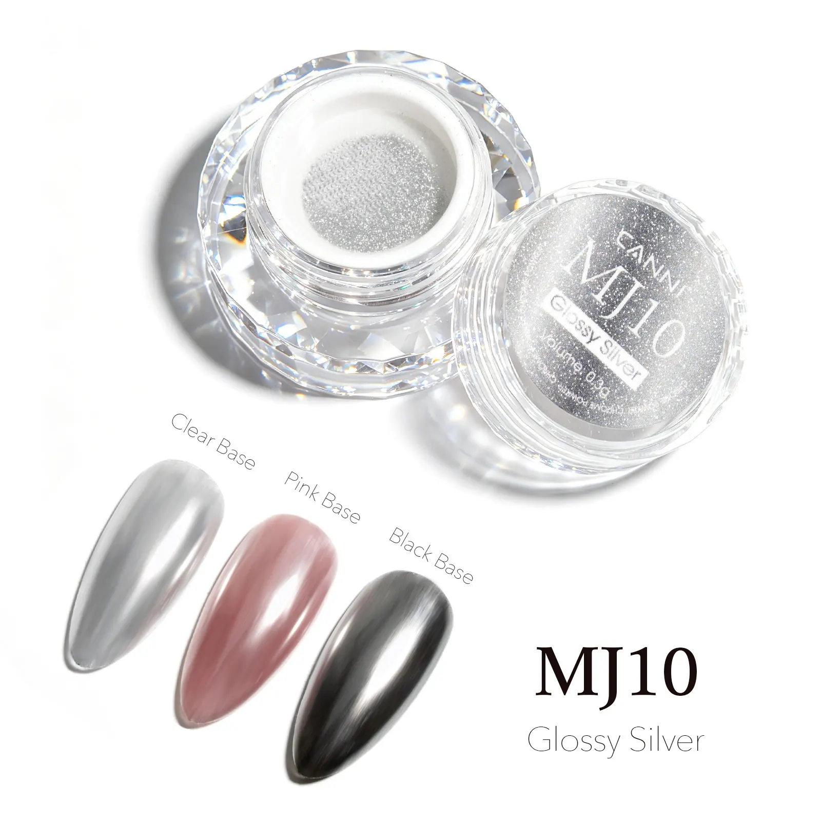 CANNI Top Coat für Chrompuder 9ml Einfach Aufzutragen mit Stärkerem Spiegeleffekt Metallischer Spiegelpigment für Gel-Nagelkunst Salon