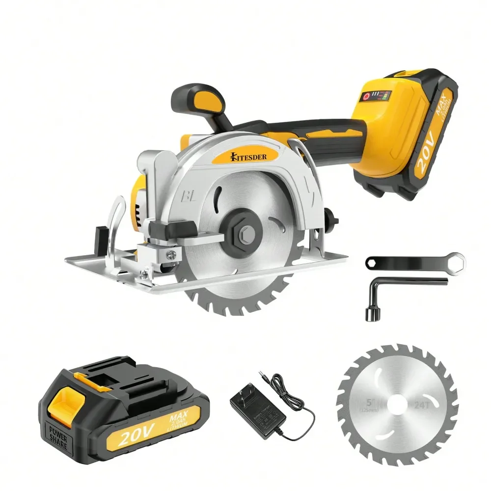 

Бесщеточная компактная легкая циркулярная пила для работы одной рукой, до 6900 об/мин, угол наклона до 45°, максимальная глубина реза 1,77 дюйма, в комплекте