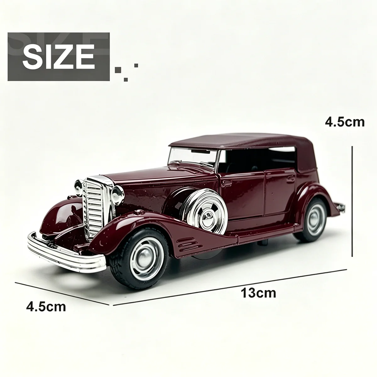 Modelo de coche clásico de aleación Duesenbeg SJ a escala 1:36, réplica de vehículo en miniatura con función de retroceso para colección y exhibición de regalo.