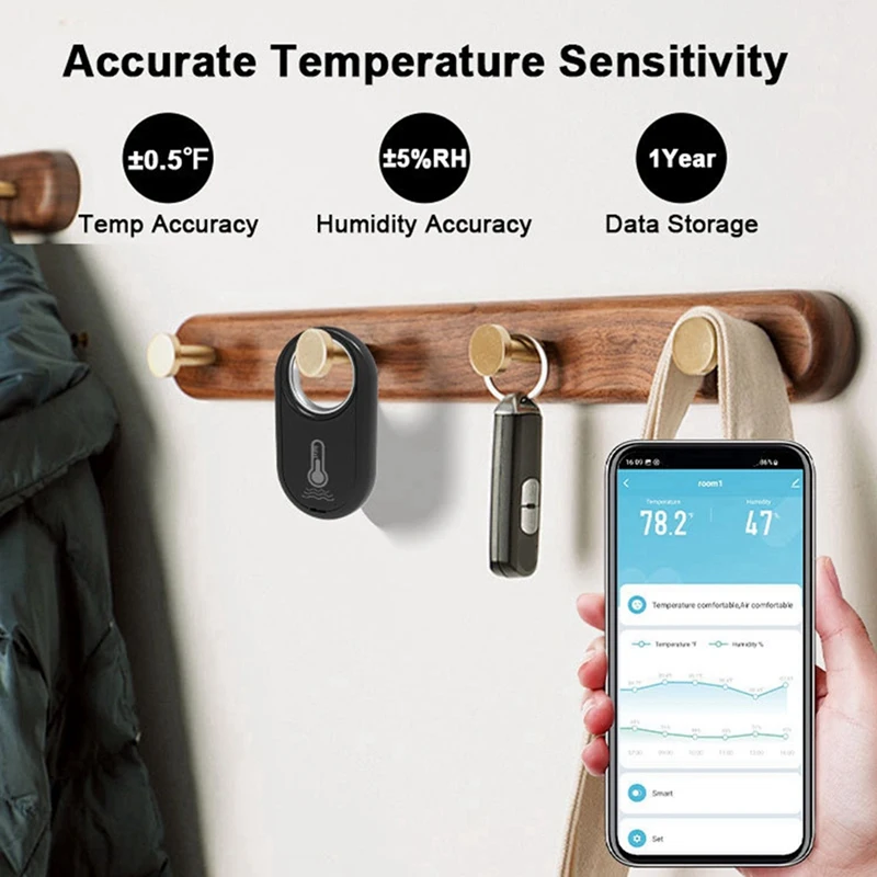 Датчик температуры и влажности Tuya, беспроводной измеритель температуры и влажности Tuya Zigbee, домашний умный детектор