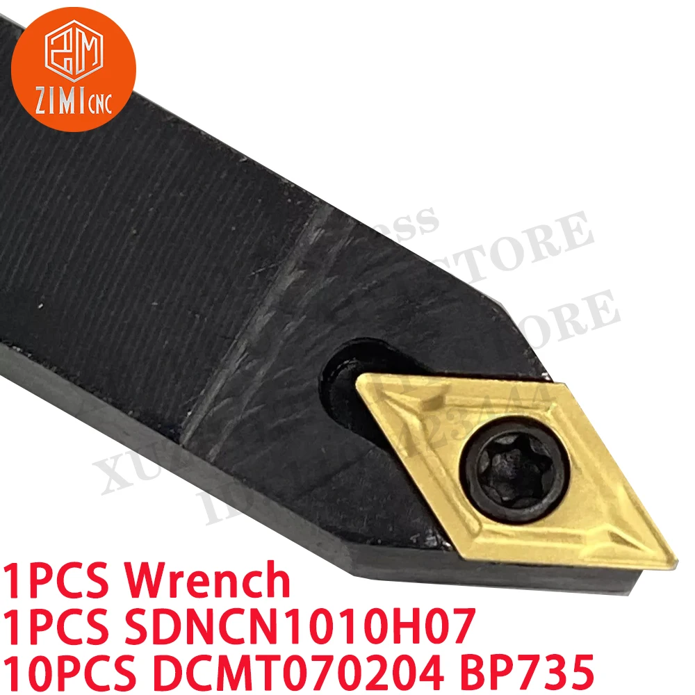 1 PCS SDNCN1010H07 Pemegang Alat Putar 10x100mm + 10 PCS DCMT070204 BP735 Sisipan Karbida CNC Mesin Bubut Logam Mekanik Alat Pemotong