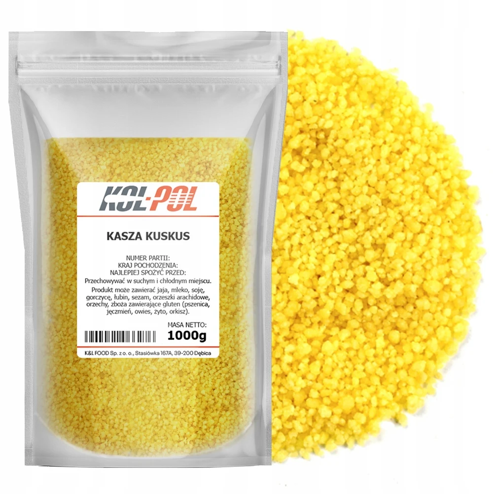 KASZA KUSKUS 1kg Naturalna z pszenicy durum zdrowa wysoka jakość Kol-Pol