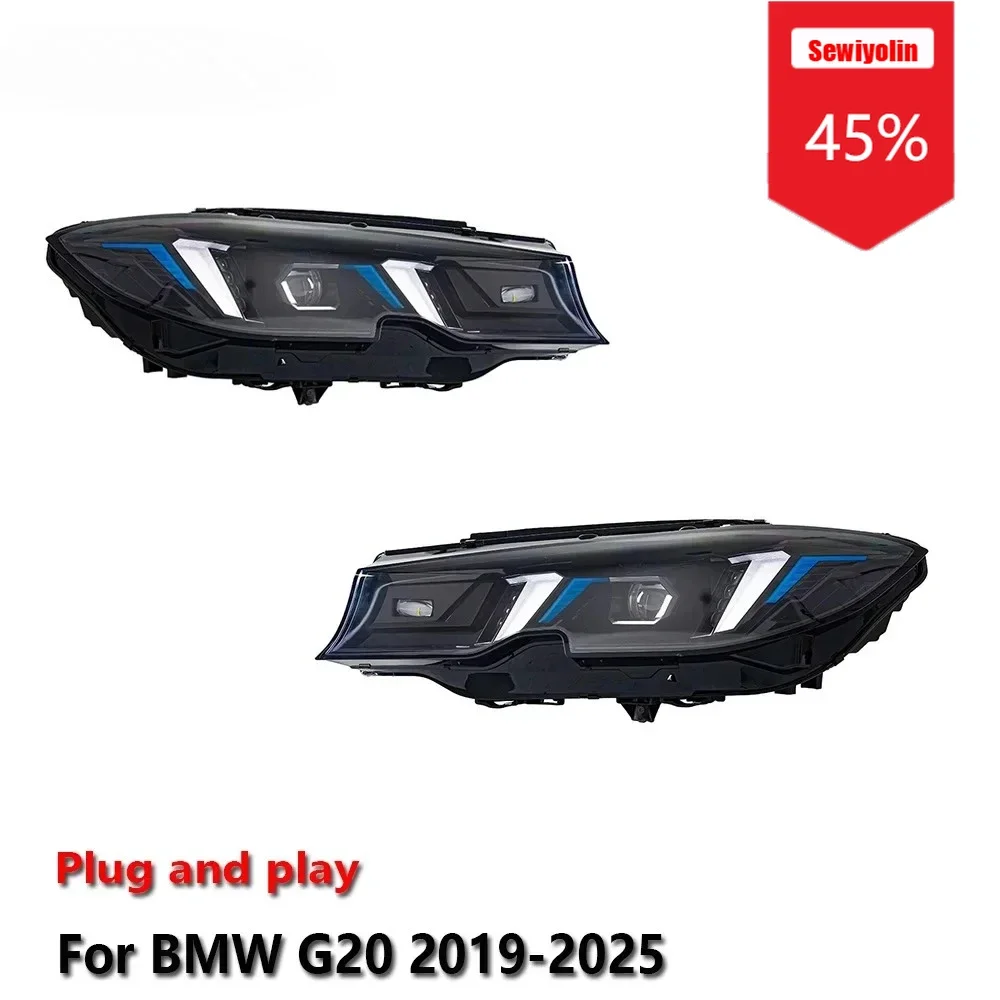 

Sewiyolin автомобильные светодиодные фары в сборе для BMW G20 G28 G80 2019-2025 автомобильные противотуманные фары DRL тормозной указатель поворота Plug and Play
