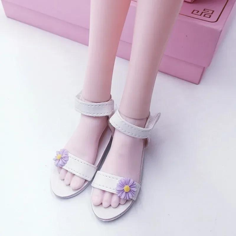 7.8x2.2cm 60Cm Doll Shoes White/ Black Casual Style Low-heel Sandals 1/3 BJD Doll's Accessories Diy Toys New