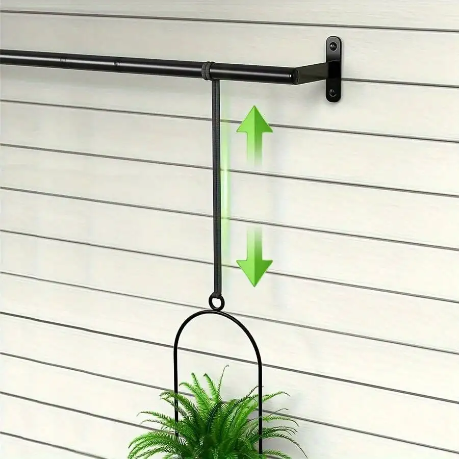 An Adjustable And Expandable Kitchen Storage Rack With 5 Flower Pots; Featuring A Metal Frame Structure, Suitable For Both Indoo