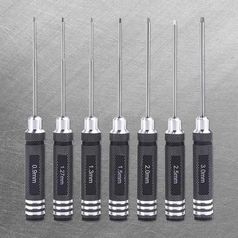F92C 7 sztuk/zestaw śrubokręt sześciokątny ze stopu aluminium narzędzie 0.9-3.0mm Model dla Repair Tool