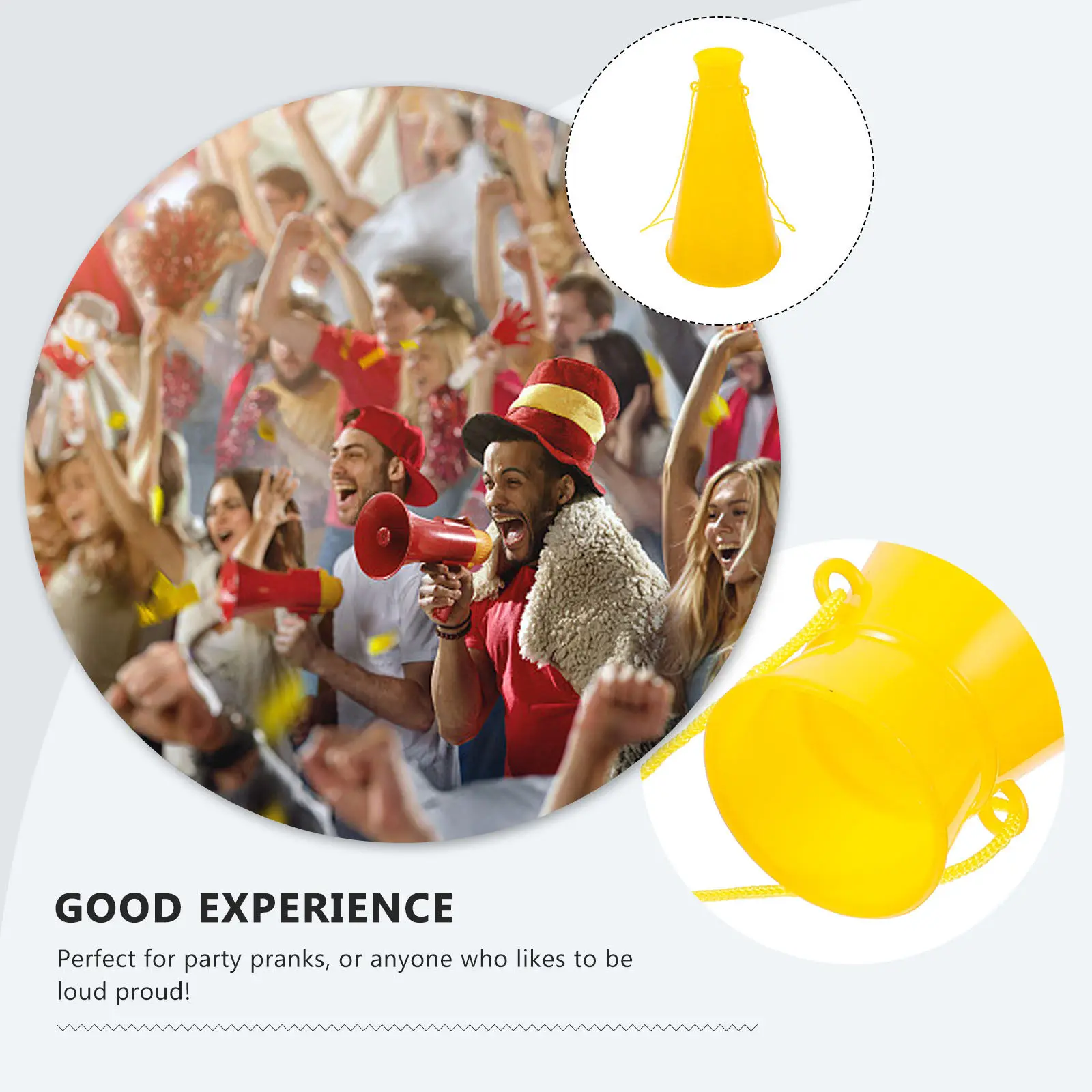 

Разноцветные пластиковые мегафоны для болельщиков, гудки для вечеринок, праздников, ралли, спортивных мероприятий, для поддержки фанатов, громкие