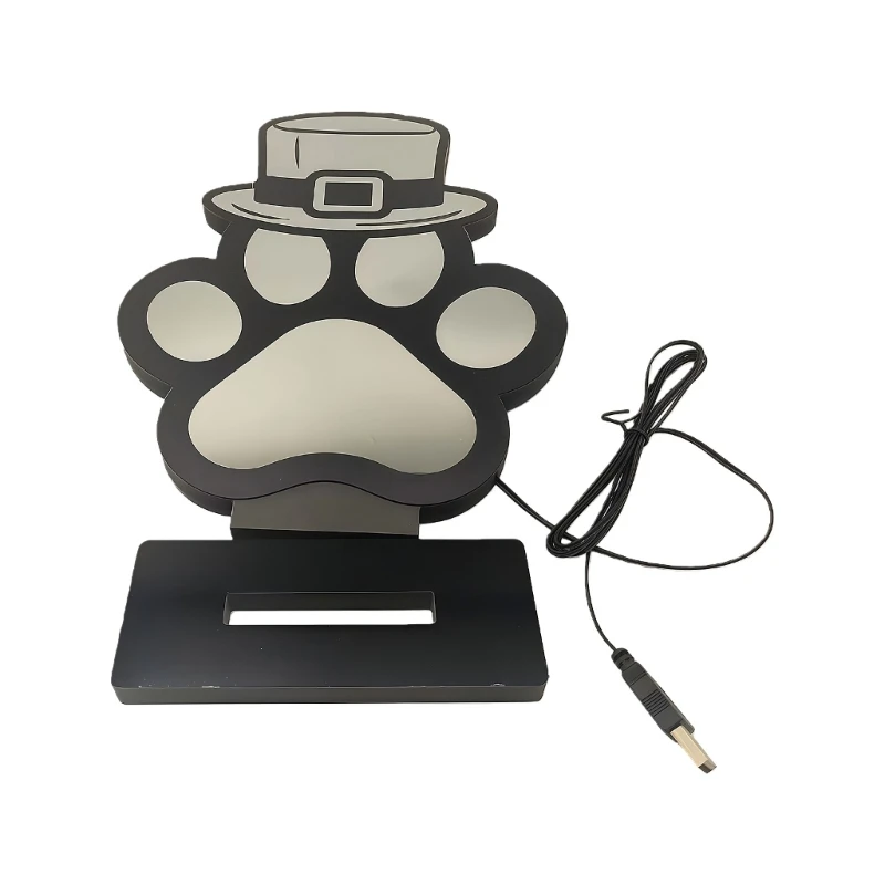 Y5GD Hat Footprint LED Festival Light with Layered Mirror Effect Home Decoration