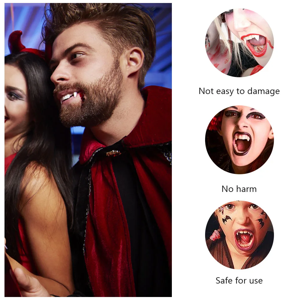 10 pz Protesi di Halloween Zombie Zanne Denti Puntelli per Adulti Costume Regali Del Partito Pvc Cosplay Realistico HorrorDecoration