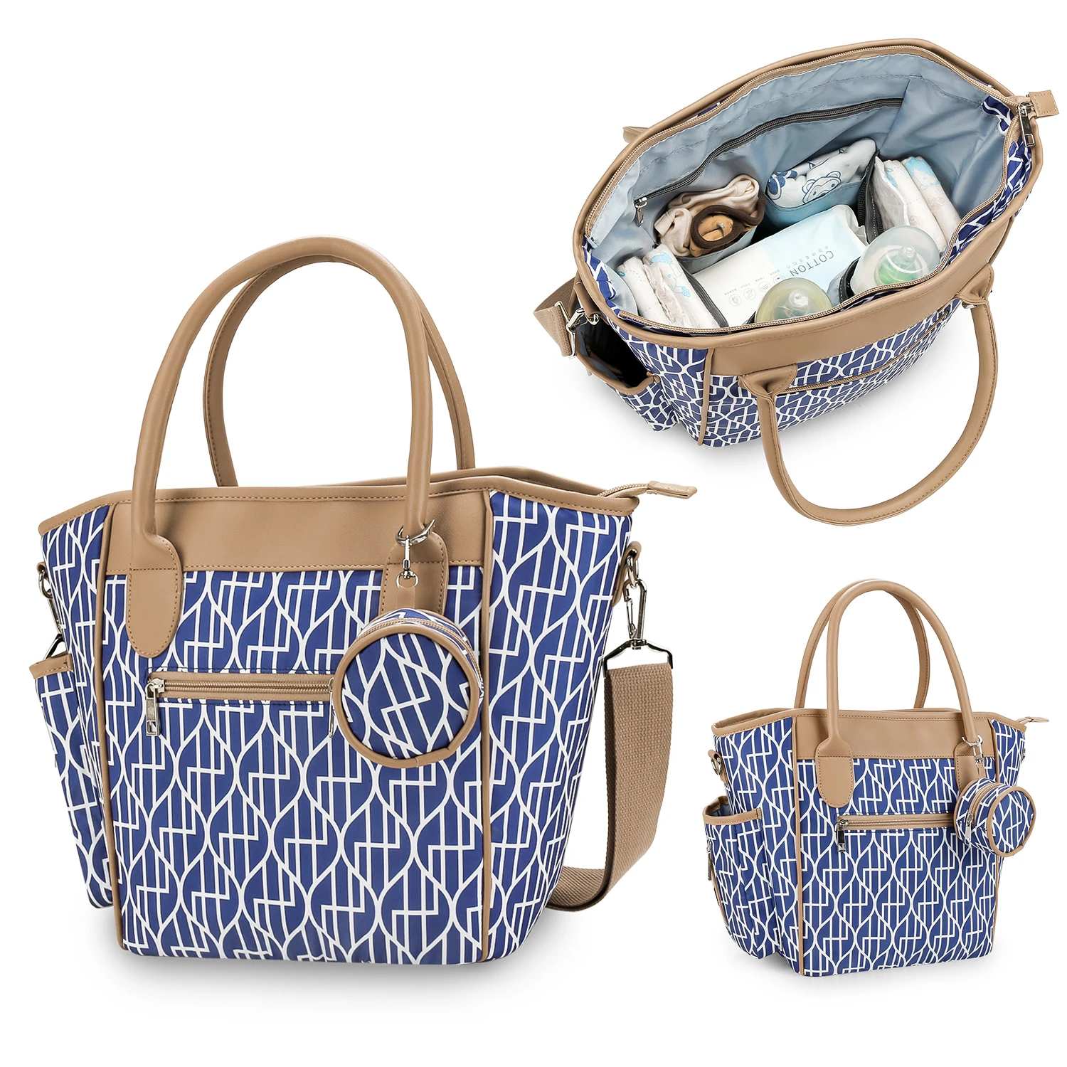 Multi-functional mommy bag, single shoulder messenger bag, mother and baby travel bottle insulation, lightweight waterproof bag