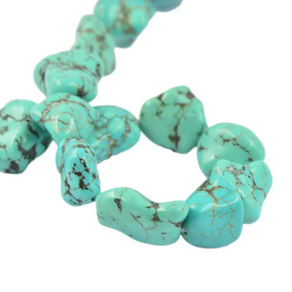 Blue Turquoise Gemstone Stone Nugget Loose Beads with hole Jewellery Making