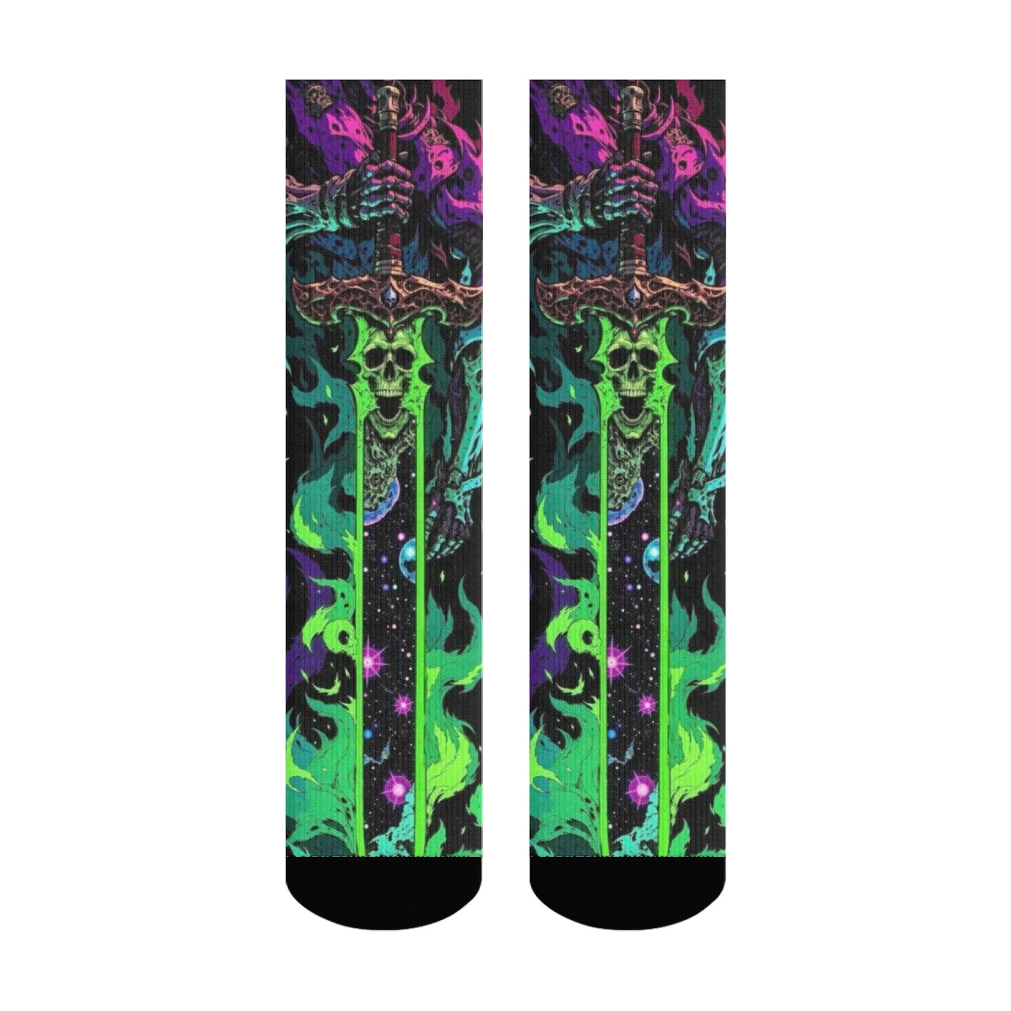 

Heavy metal rock skeleton giant sword men's socks retro mysterious sports socks comfortable non-slip casual socks party gifts