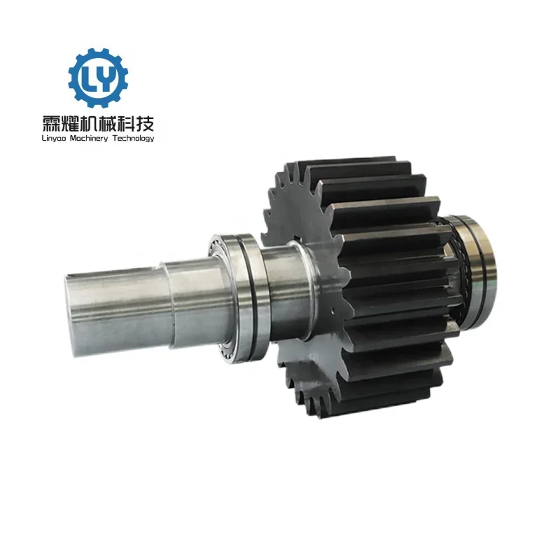 Mining Custom En24 Transmission Big Gear Shaft Helical Gear Shaft Main Drive Forged Steel Large Module Pinion Shaft