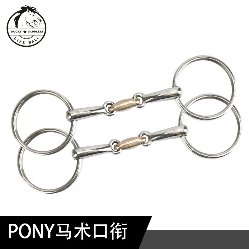 Pony horse Baud Gag Bit, equipo ecuestre de educación, 90mm, Boca de caballo snaffle