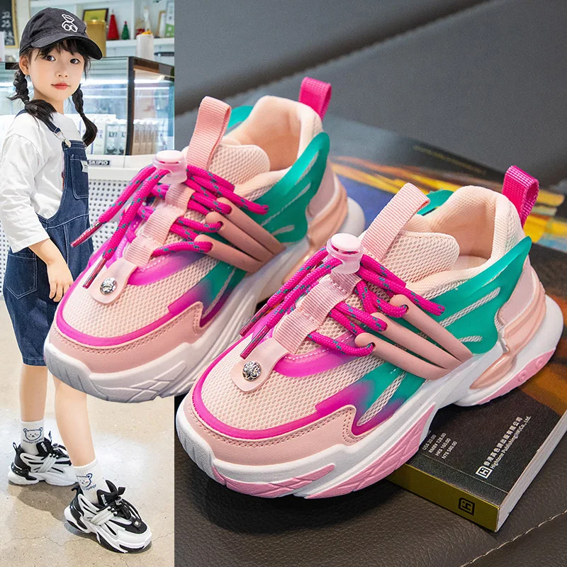 Zapatillas de deporte de algodón para niño y niña, zapatos deportivos informales para correr, tendencia de moda, otoño e invierno, 2022