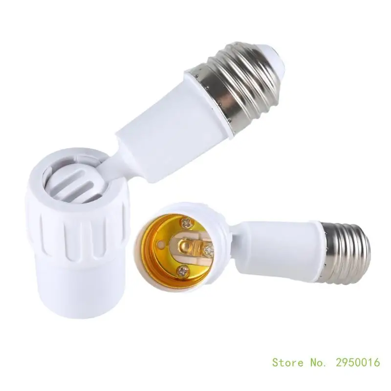 E27 Light Bulb Socket Extender Adapter 360 Degree Rotatable Light Fixture E27 to E27 Base Adjustable E27 to E27 Socket