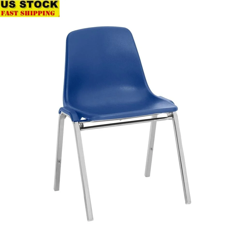 

Lightweight Stacking Chair High Density Polypropylene Shell Indoor Use Chrome Plated Frame Anti-Static 300lb Capacity