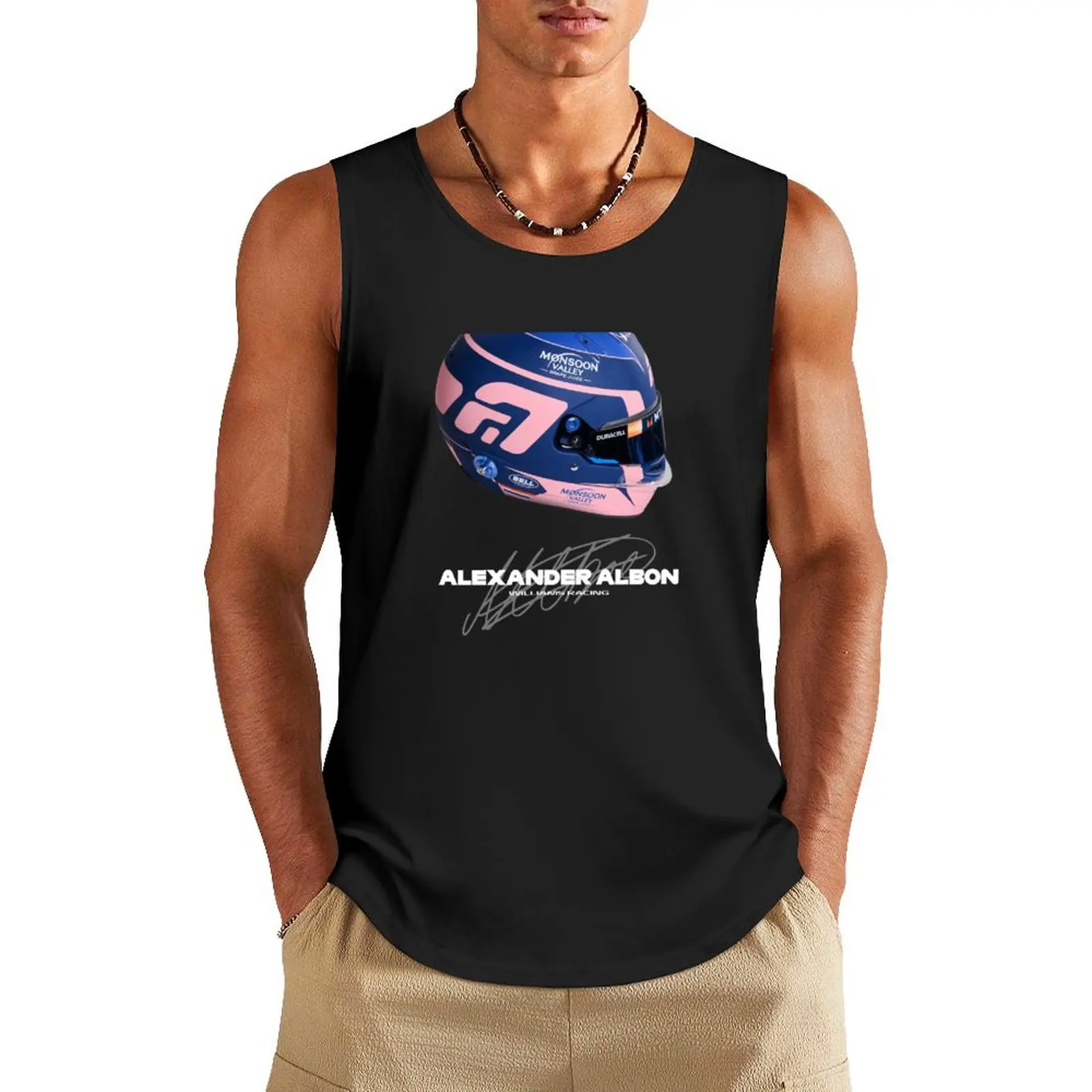 

Alex Albon (F1 2024 Helmet) Tank Top Sleeveless top Men gym sportswear