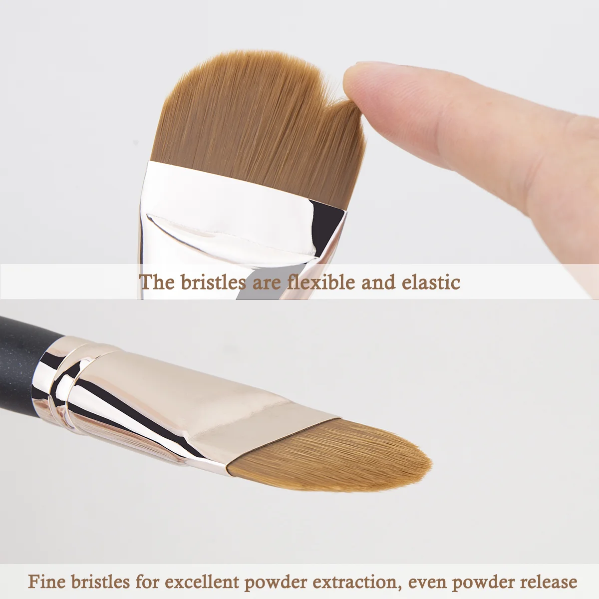 Foundation Makeup Brush Widen Round Head Ultra-thin Foundation Makeup Brush Liquid Foundation Flat Head Facial Mask Makeup Tool