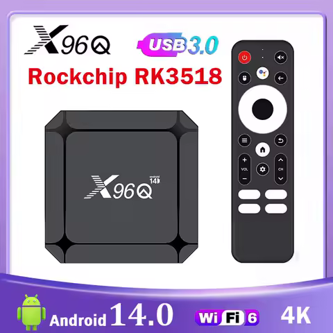 X96Q RK3518 Android14 TV Box 4K USB2.0 USB3.0 WIFI6 Fast Streaming TV Box 4K 100M 2GB16GB Internet TV Set Top Box Media Player