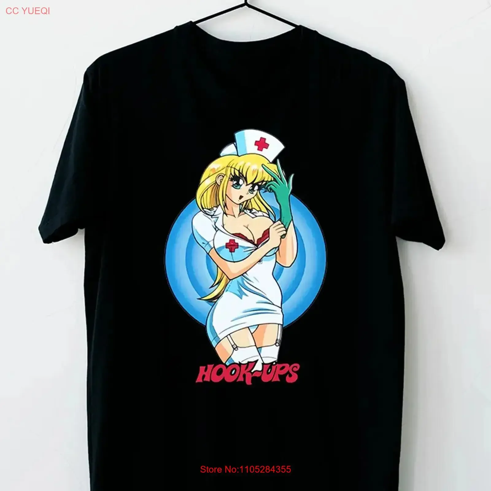NEW Vintage Hook Ups Skateboard Nurse T Shirt vintage Washed Top For Everyday Wear Comfortable fashion Stylish homme Versatile