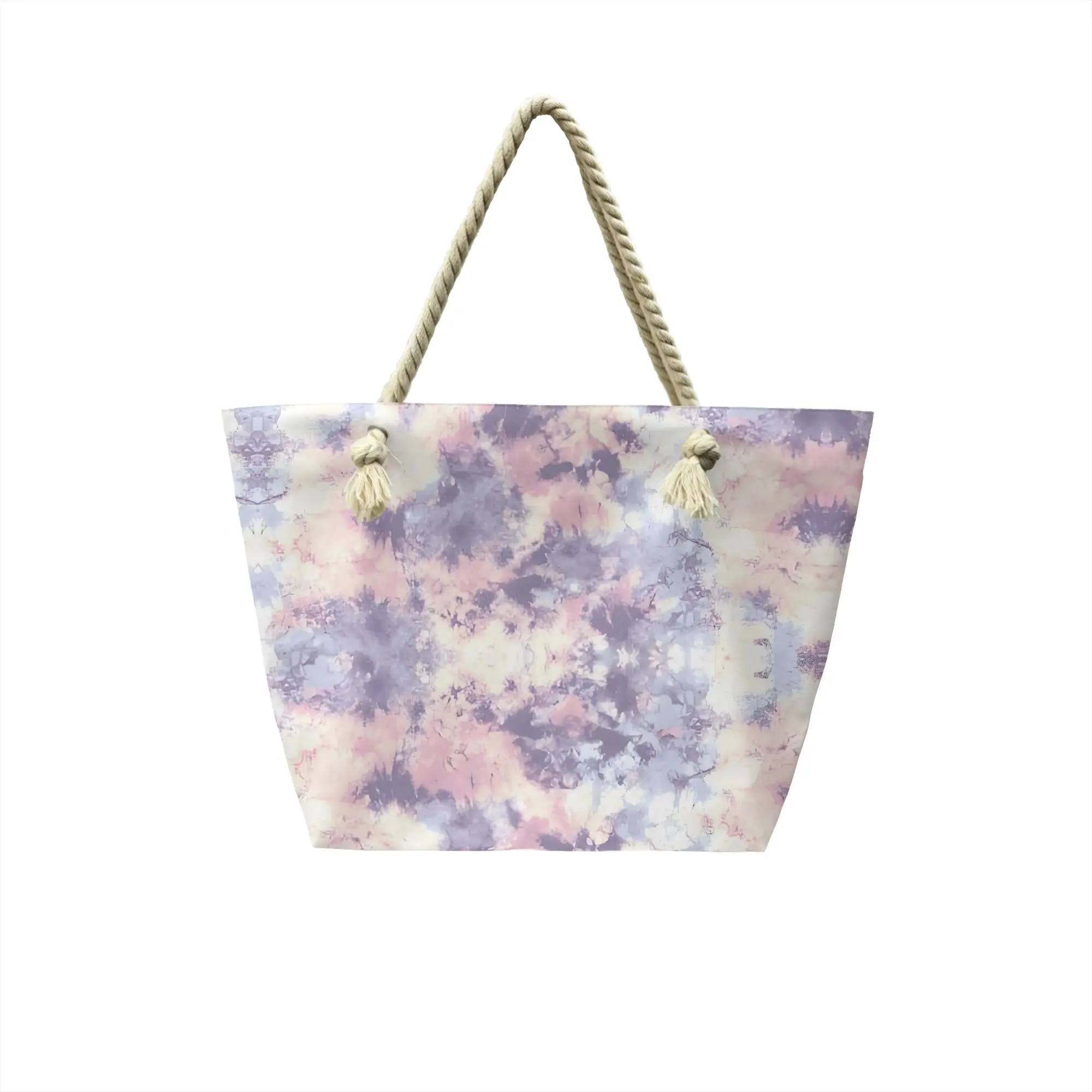 Tie Dye Grocery Shopping Tote Bag Women Custom  Canvas Shoulder Shopper Bag Large Capacity Handbag