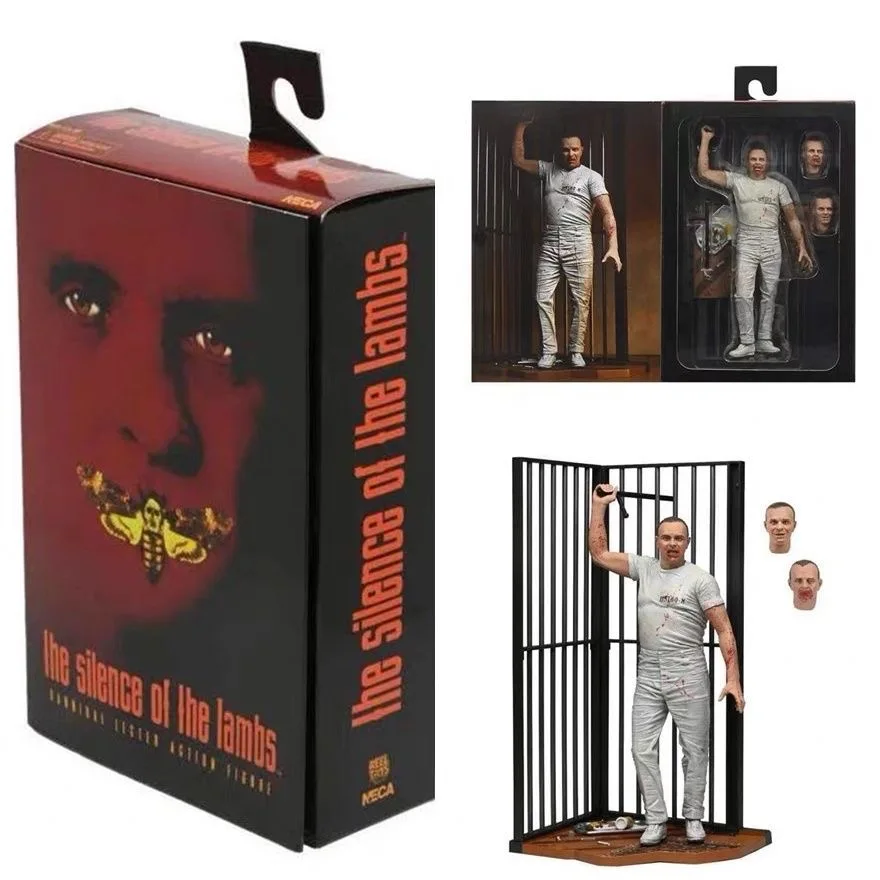 

Hot Silence Of The Lambs Figure Hannibal Figure Jailbroken Version White Suit Hannibal Figurine PVC Collection Model Toys Gifts