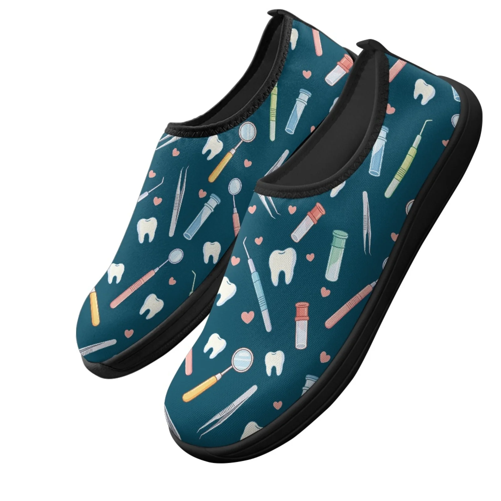 PENSTROLL Dental Tool Pattern Mens Walking Shoes Polyester & EVA Running Sneakers Wide Toe Casual Shoes for Outdoor