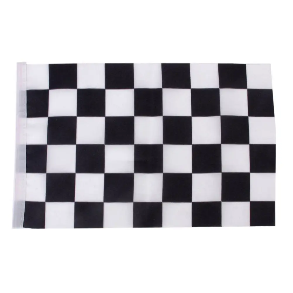 12Pcs Black White Chequered Waving Flags Racing Banners Size 30x20cm Poles 40Cm Sporting Events Chequered Banner