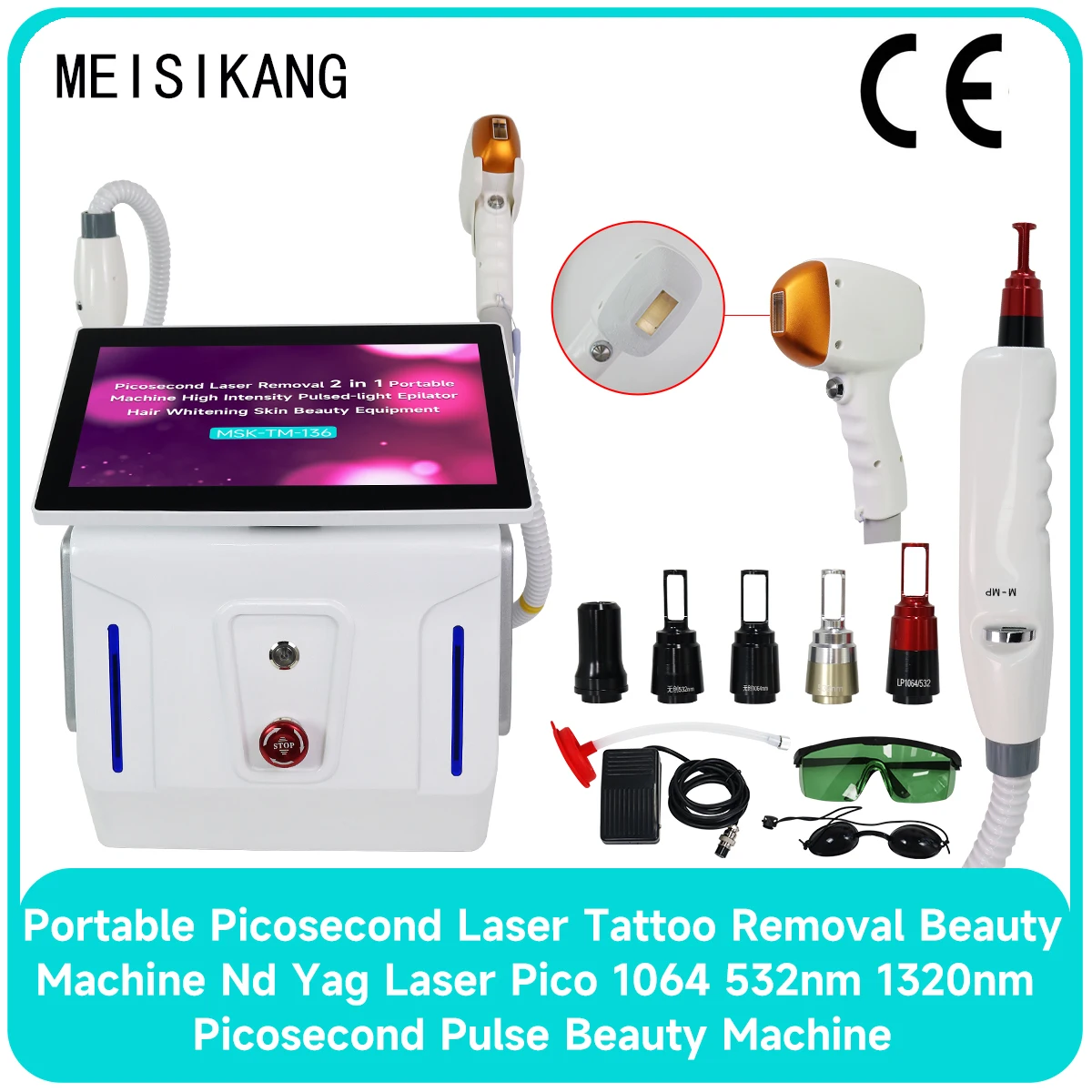 808nm FAC Diode Hair Removal Laser Picosecond 10Bars ND YAG Pico Laser Tattoo Pigment Scar Ice Painless,Skin Care Beauty Machine view 3