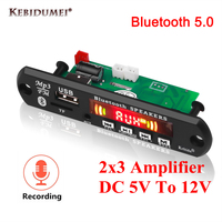 Bluetooth 5.0 MP3 Decoder Board 6W Amplifier Car MP3 Player FM Radio Hand-free Call Recording Module For Remote Music Speaker