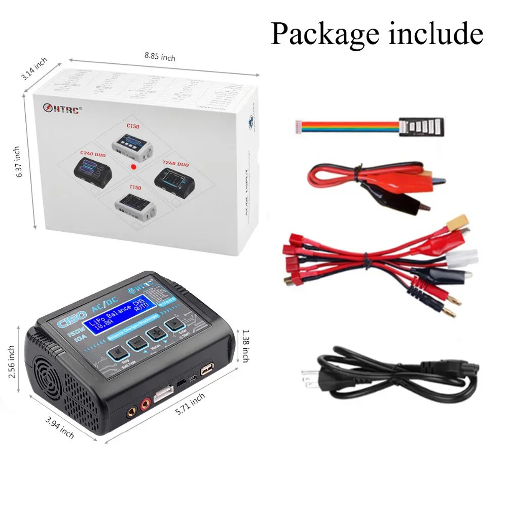 HTRC C150 RC AC/DC Charger 150W 10A for Lihv Lihv Life Lilon NiCd NiMH PB Balance Charger Batteri Smart Battery