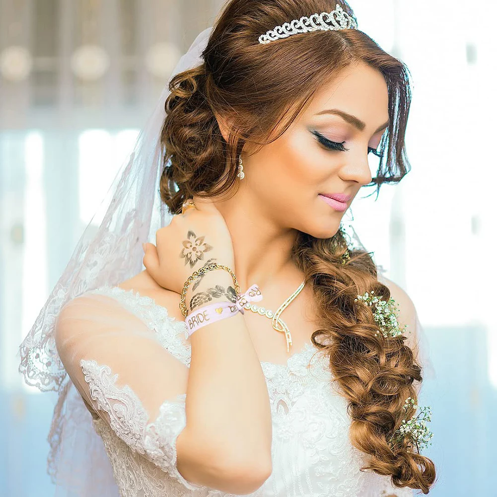 Pulsera de novia, accesorios de decoración, suministros para despedida de soltera, boda y ducha