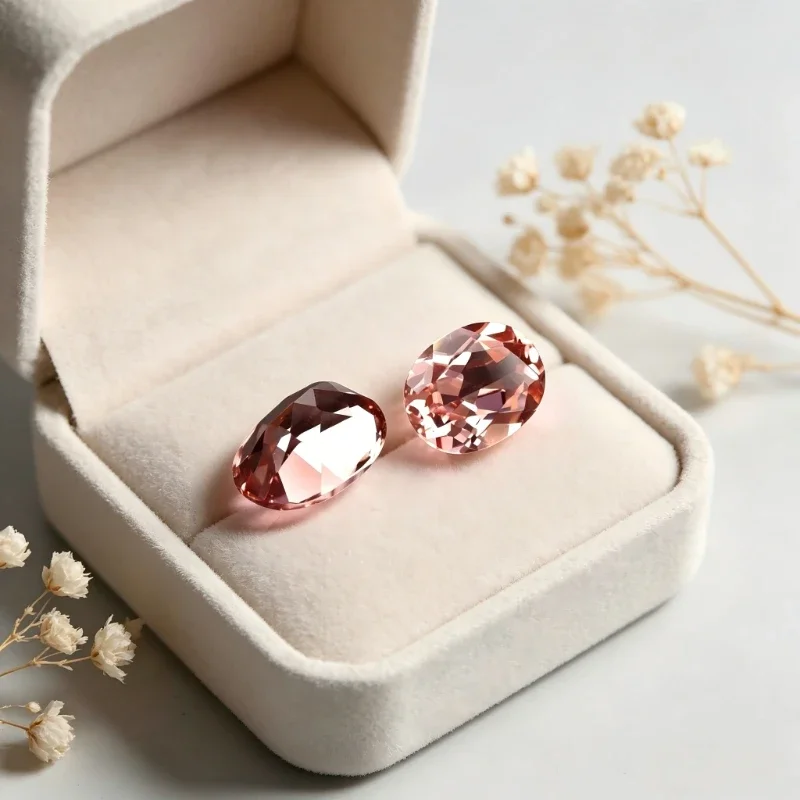 Künstlicher Edelstein Padparadscha Roter Lotus-Farbiger Ovaler Schmuckstein Großhandel Verfügbar mit Zertifikat – Detail 4