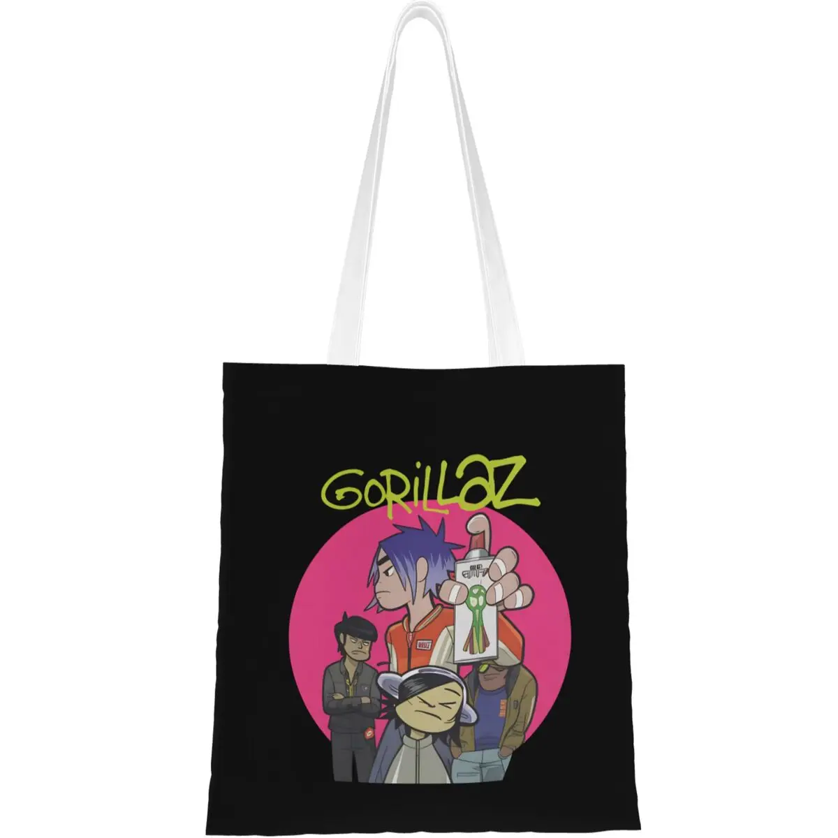 

Сумка-шоппер Gorillazs с принтом, женская сумка-тоут в стиле Y2K, полиэстеровая сумка для офиса и учебы