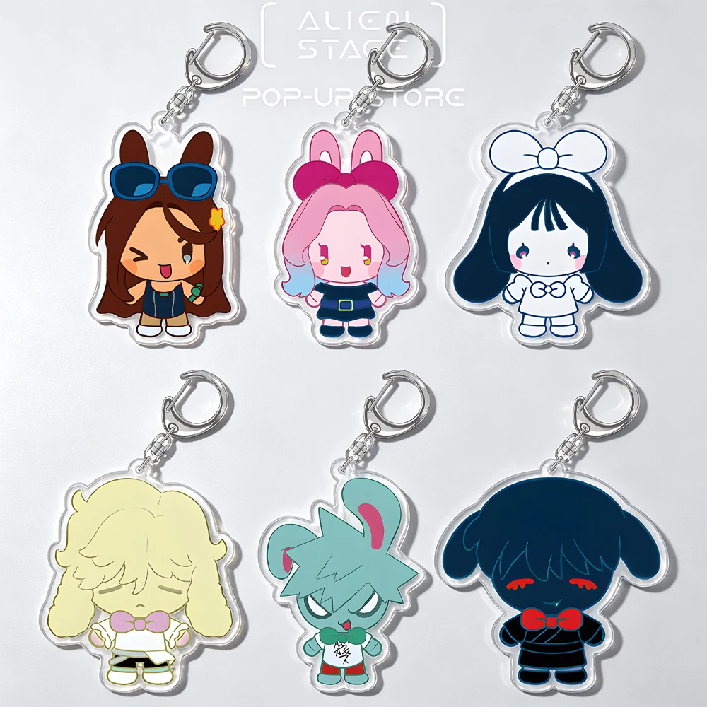 Alien Stage Bunny Rabbit Series Acrylic Keychain Mizi Sua Luka Ivan Till Hyuna Q Version Bag Pendant Anime Keyring Fans Gift