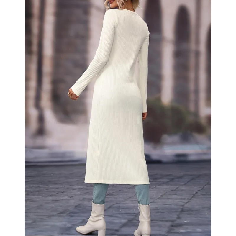 XTOCEAN Knitted Cardigan Trench Women Long Sleeve Niche Slim-fit Dress Sunscreen Clothes Air-conditioned Shirts Cardigan Outwear