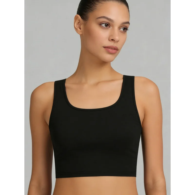Soutien-gorge de sport sexy sans couture pour femme, débardeur tube sans manches, camisole streetwear, lingerie, tee-shirt court pour le fitness et le yoga