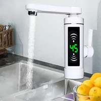 Electric Continuous Heater LED Bathroom Kitchen Instant Warm Water Faucet,360º Rotation Faucet,Single Hand Sink Faucet 3KW