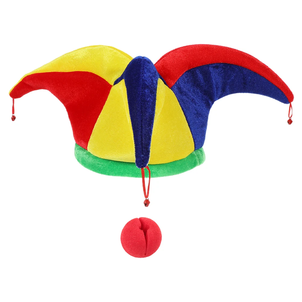 

Clown Hat Prop Carnival Essential Bells Fun Fancy Dress Masquerade Costume Accessories Soft Material Performance Decor