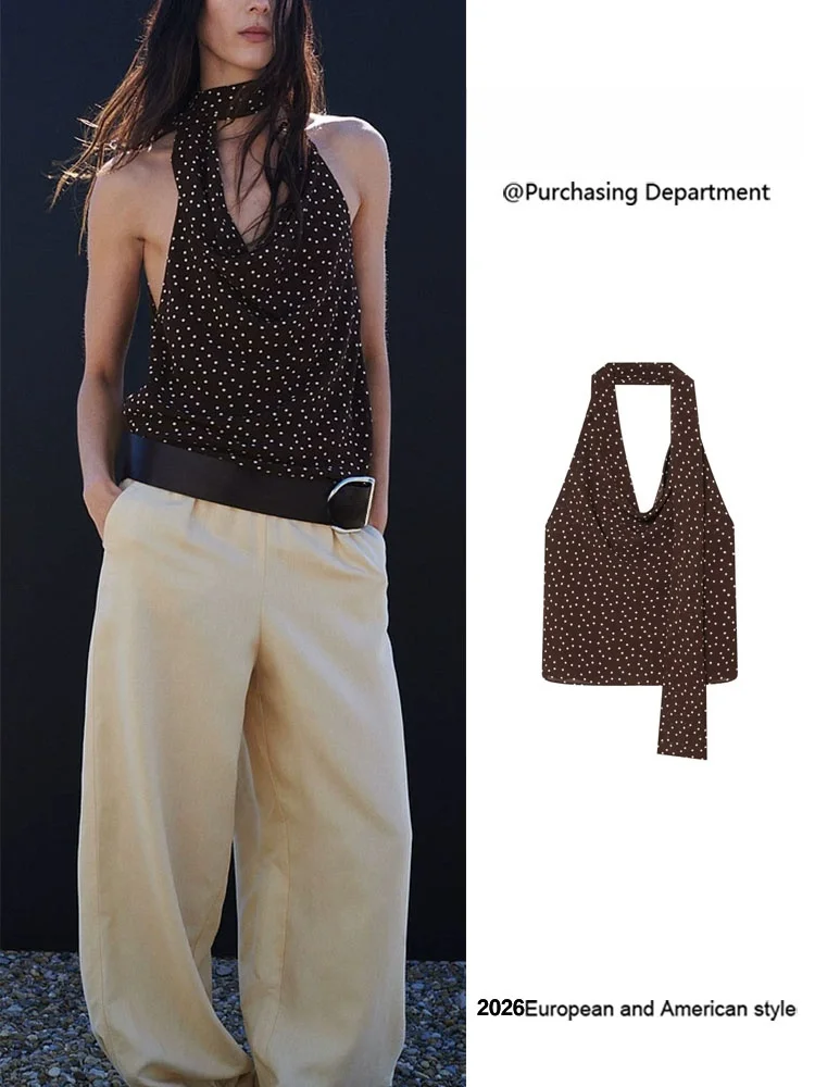 

Sexy Backless Polka Dot Neckline Strapless Top New Summer Women's Fashion Short Chinese Style Clothing by ZA2026